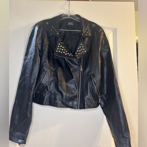 Studded Faux Leather Jacket
